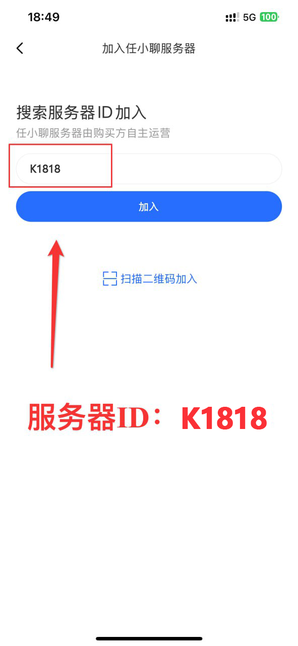 服务器ID输入界面